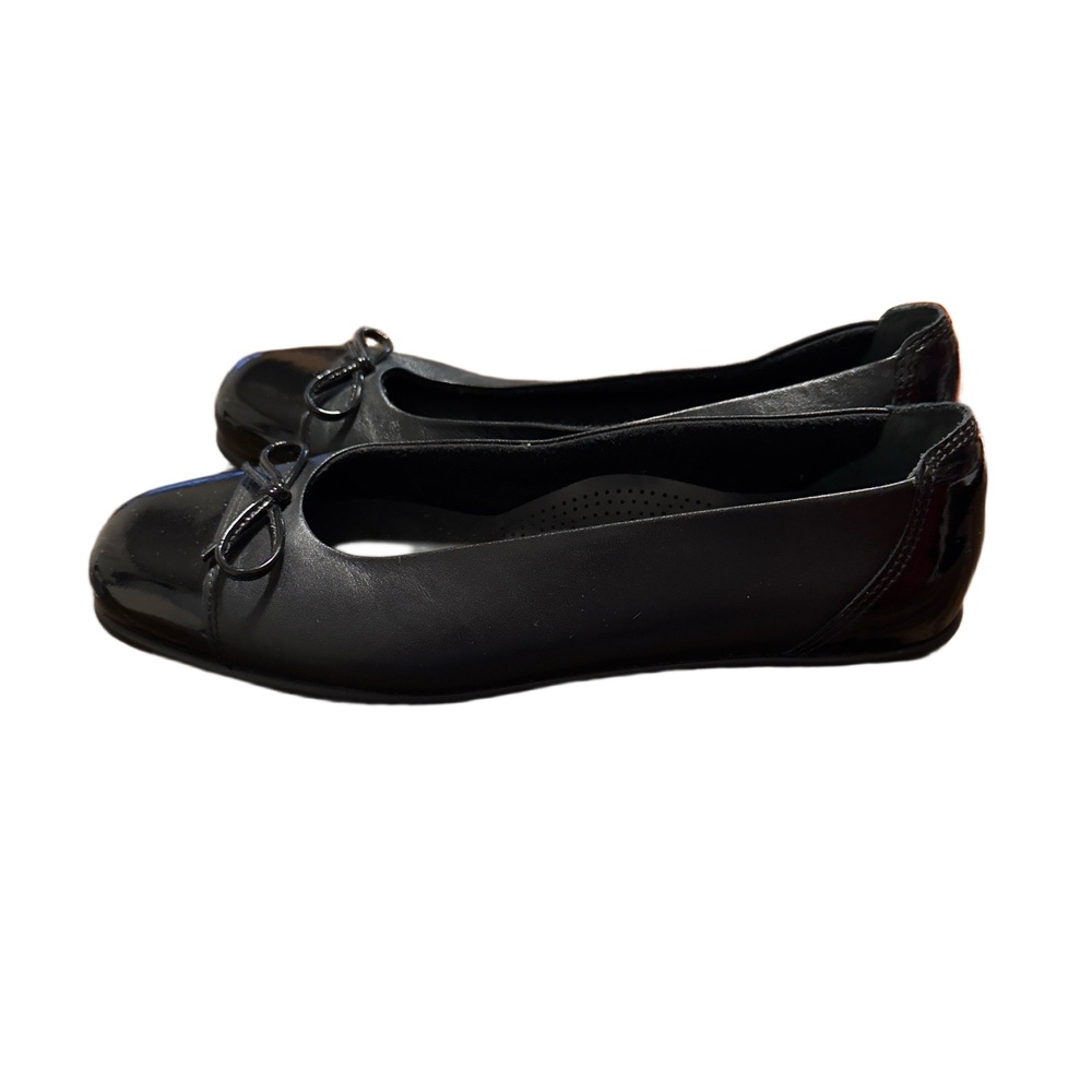 SAS Womens Black Bow Accent Patent Leather Ballet Flats Size 7.5N Made In USA - Picture 3 of 8